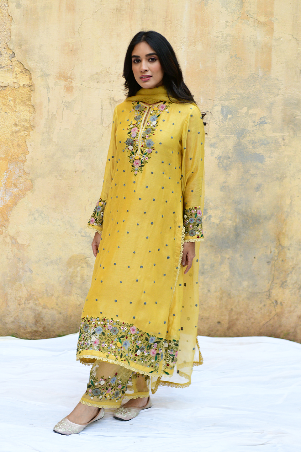 Yellow Orchid Long Kurta