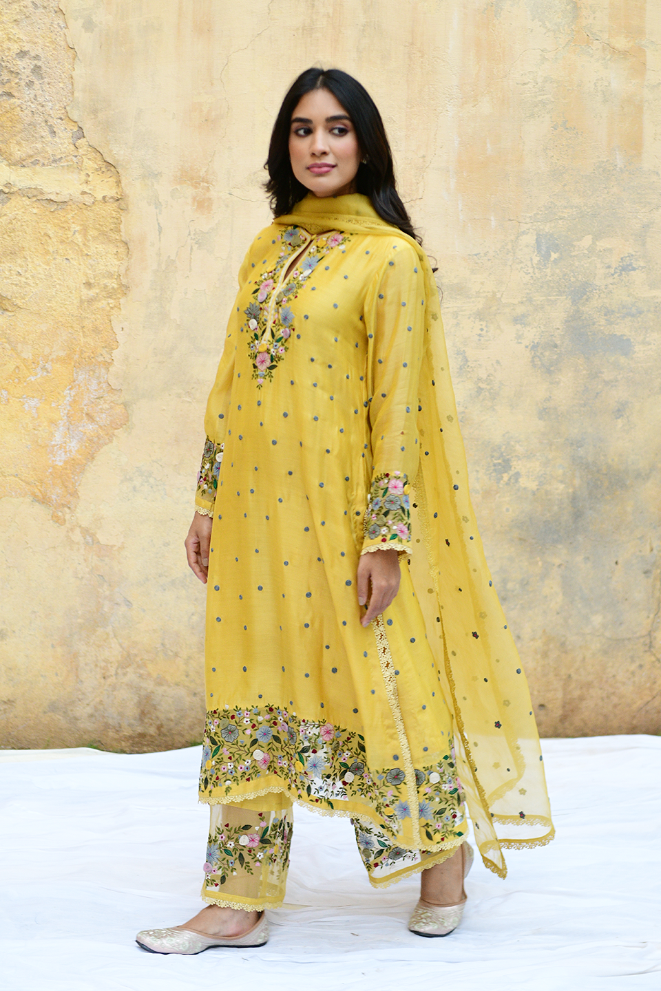 Yellow Orchid Long Kurta