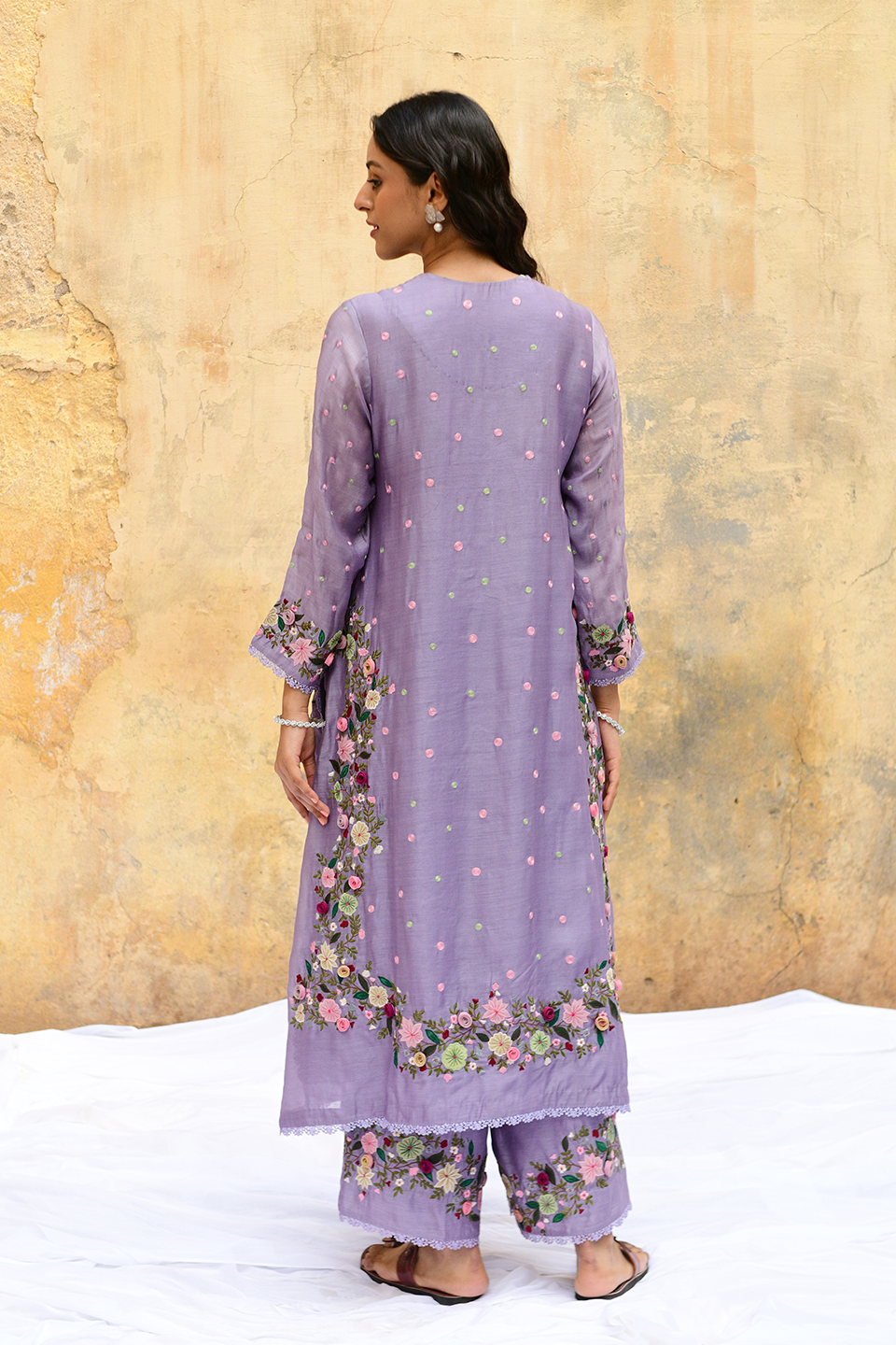 Lilac Orchid Heavy Long Kurta