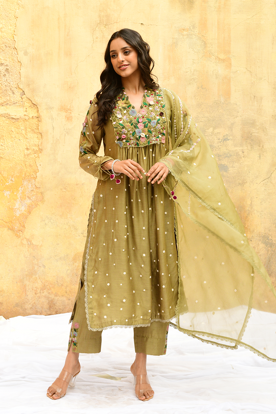 Olive Green Orchid Frockstyle