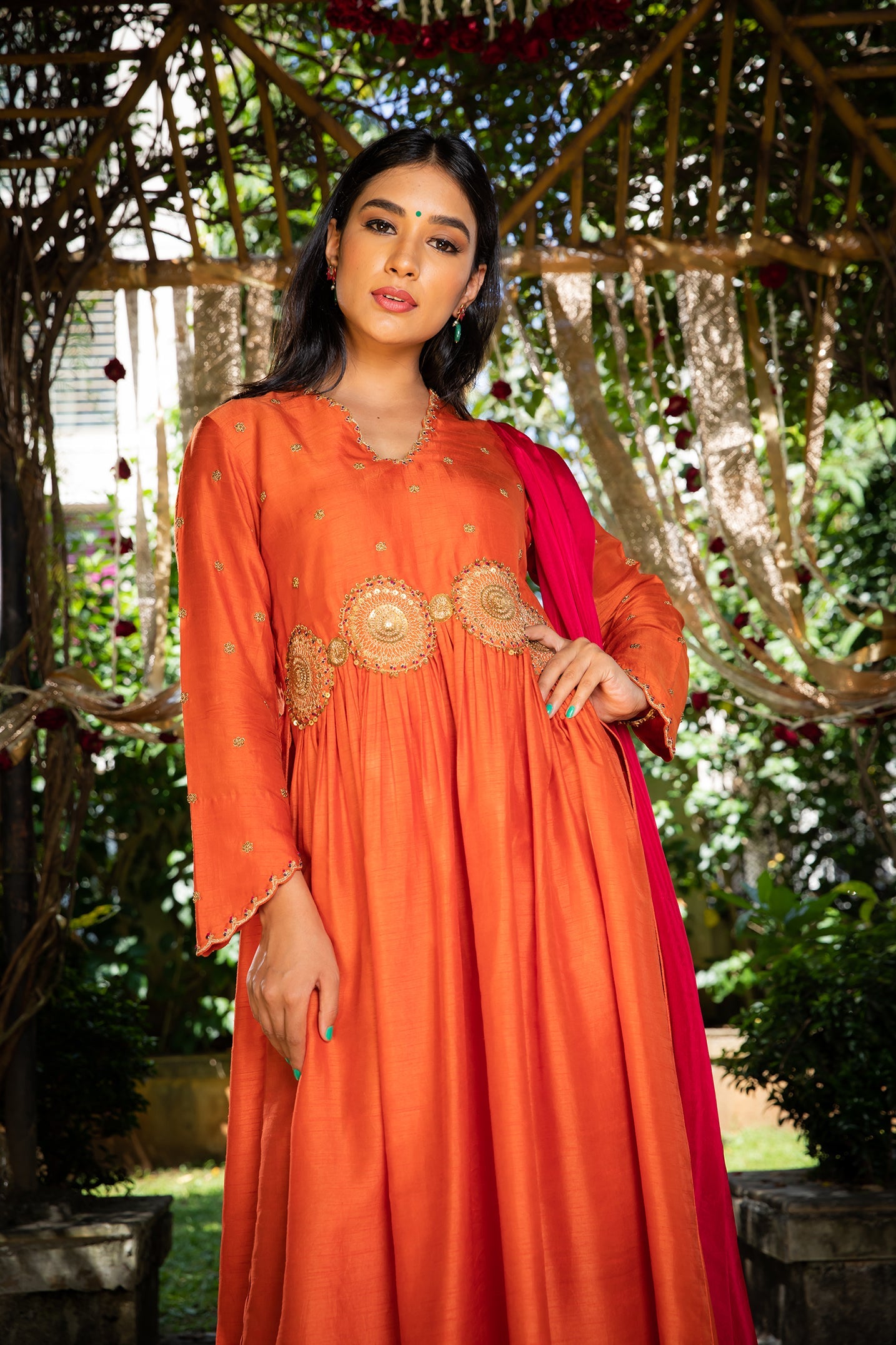 Orange Mandala Kurta Set