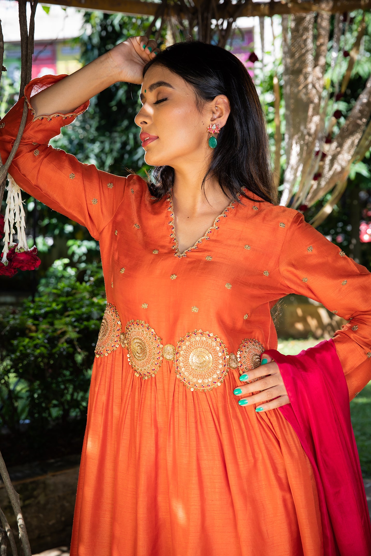 Orange Mandala Kurta Set