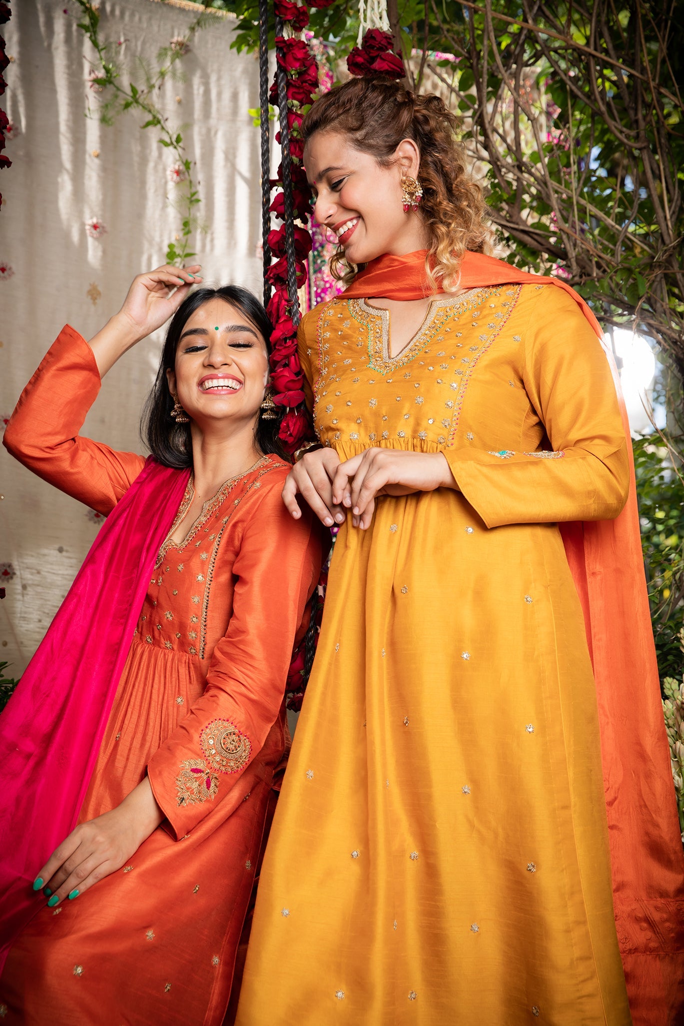 Mustard Zardozi Kurta Set
