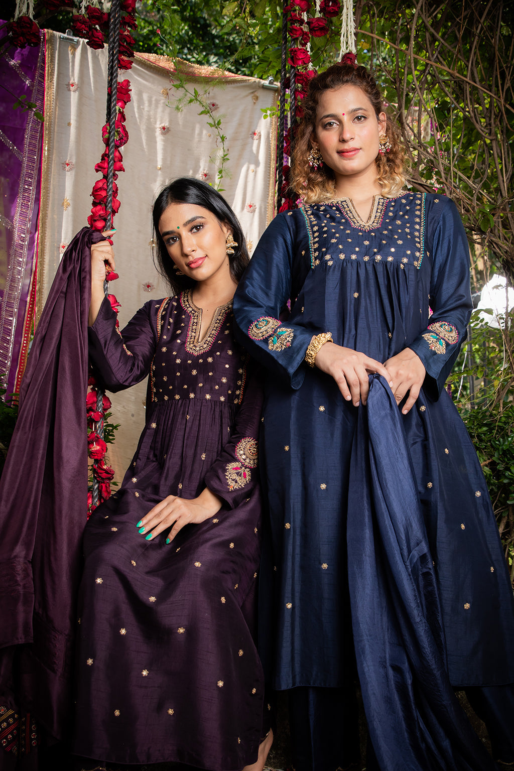 Purple Zardozi Kurta Set
