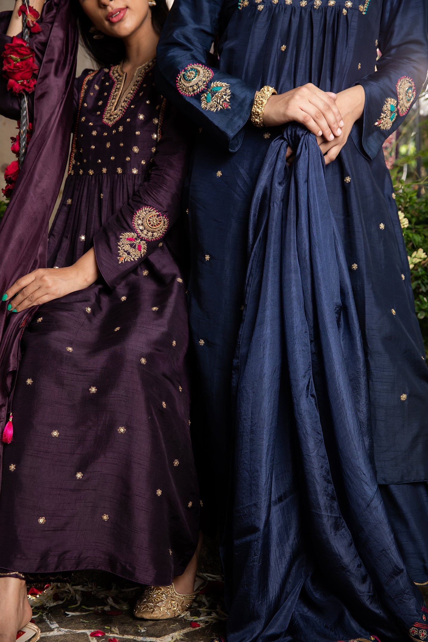 Purple Zardozi Kurta Set