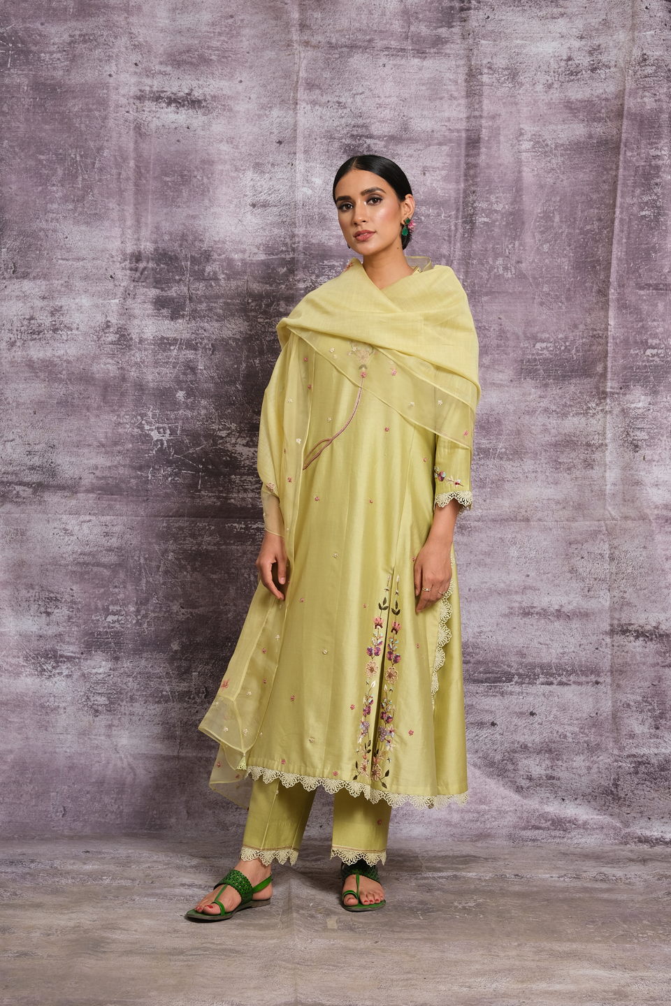 Mint Green French Knot Pocket Style Kurta Set
