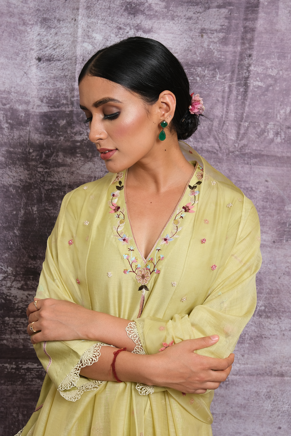 Mint Green French Knot Pocket Style Kurta Set