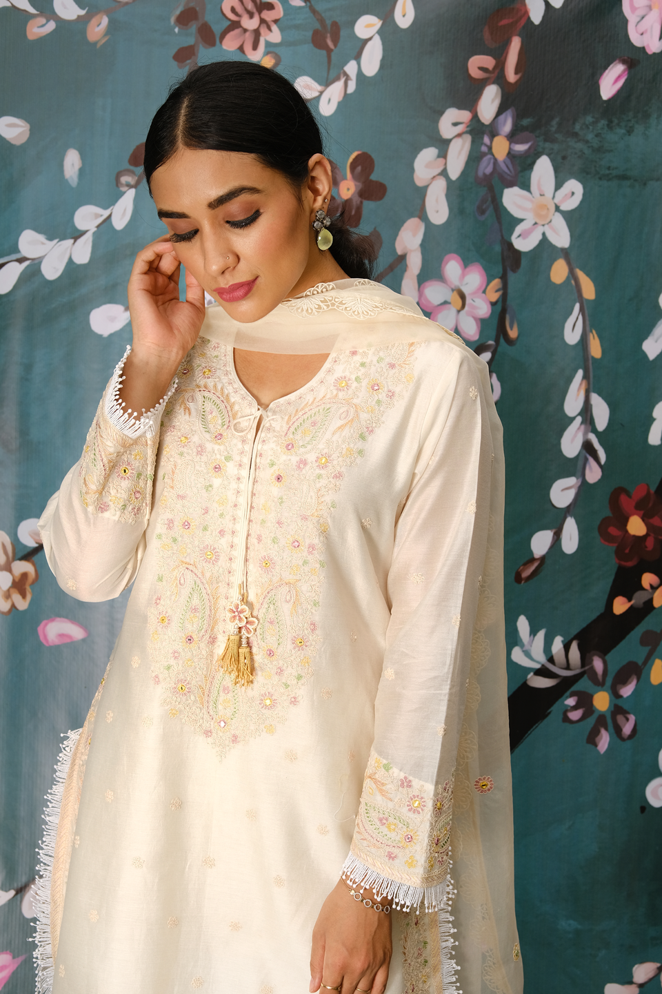 Ivory Dori Paisley Sharara Set