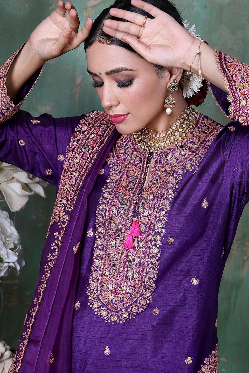 Purple Marodi Sharara Set