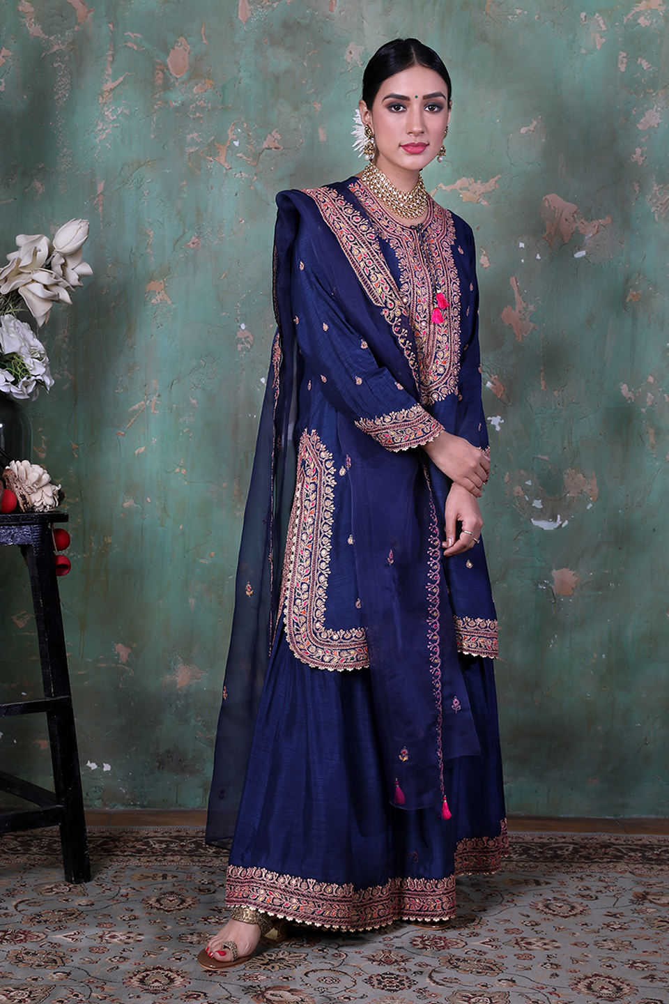 Blue Marodi Sharara Set