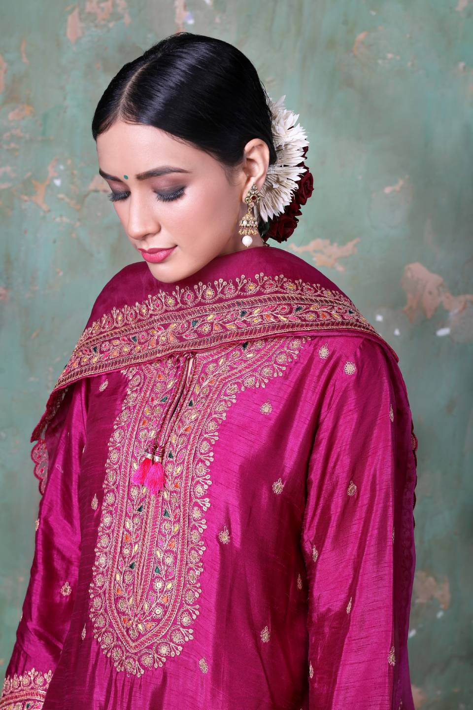 Wine Marodi Long Kurta Set