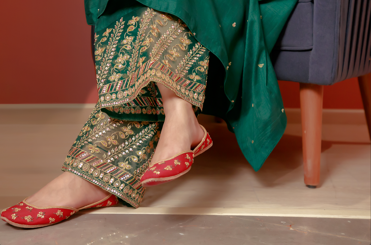 Emerald Green Noor Farshi Kurta Set