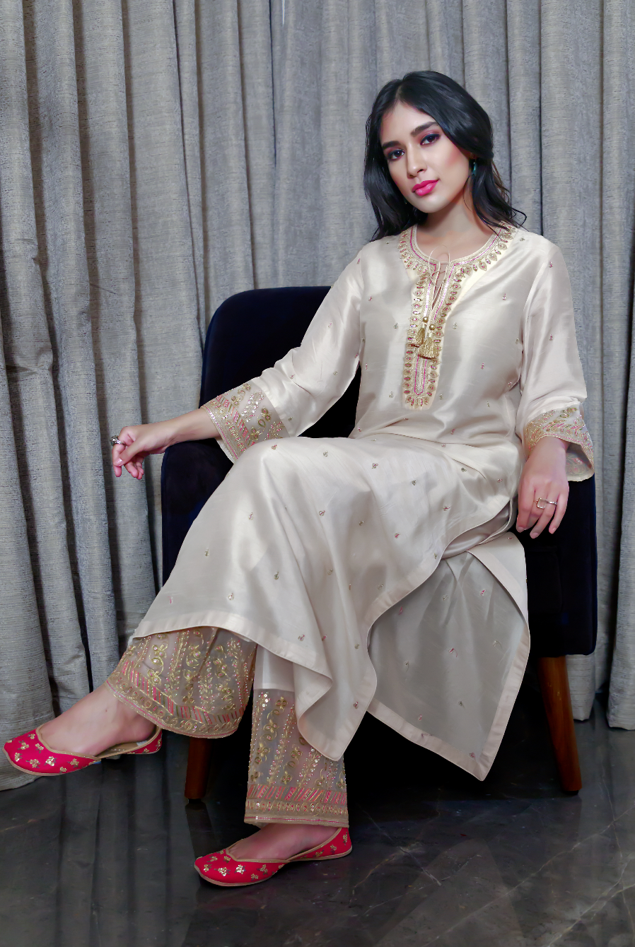 Ivory Noor Farshi Kurta Set