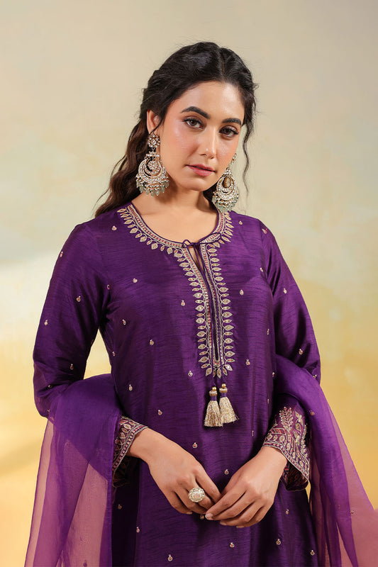 Purple Noor Farshi Kurta Set