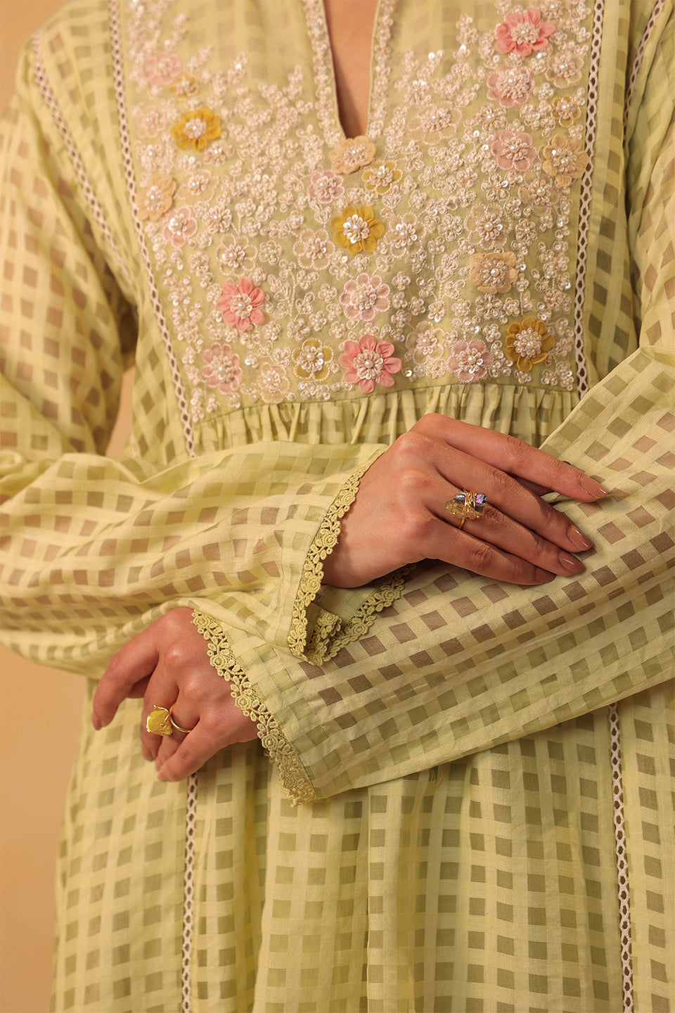 Vaayu Green Jacket Style Kurta Set