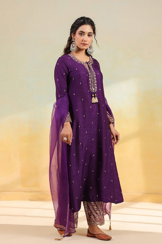 Purple Noor Farshi Kurta Set