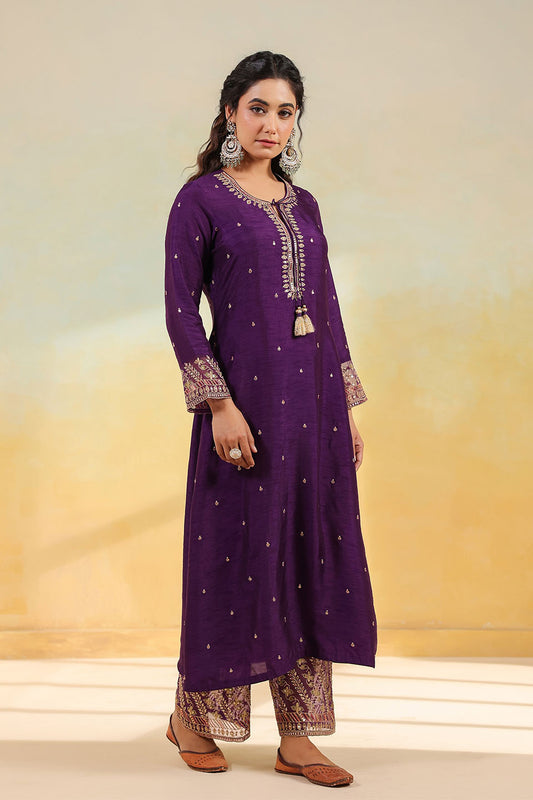 Purple Noor Farshi Kurta Set
