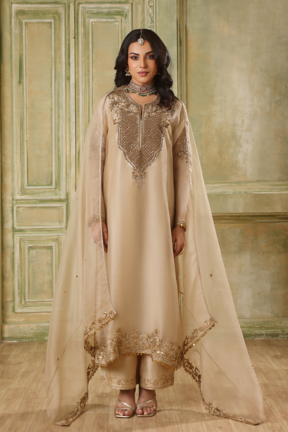 Zar:Rang Ivory Straight Kurta Set