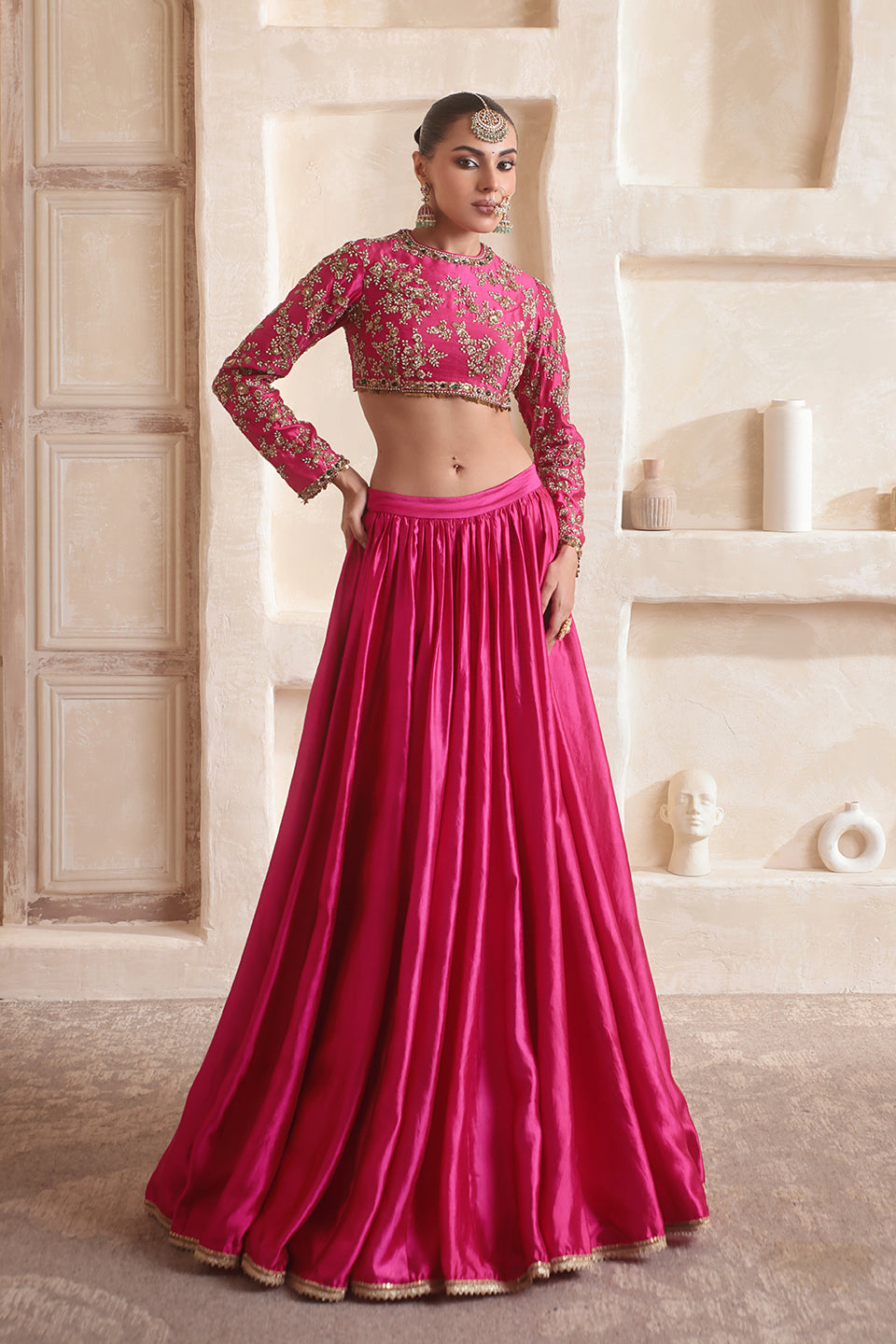 Zar:Rang Pink Lehenga Set