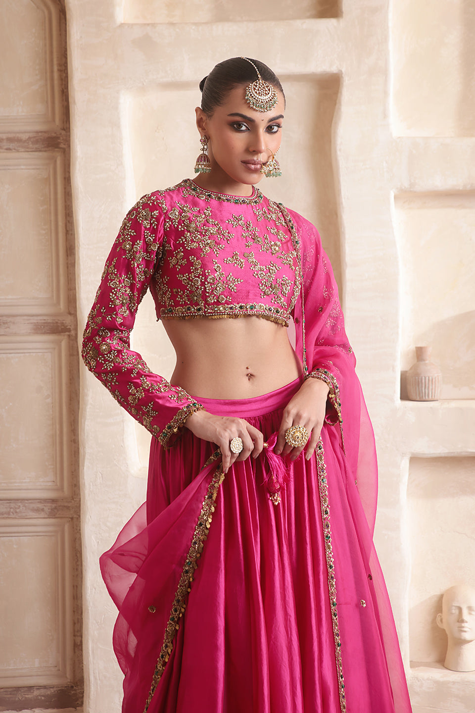 Zar:Rang Pink Lehenga Set