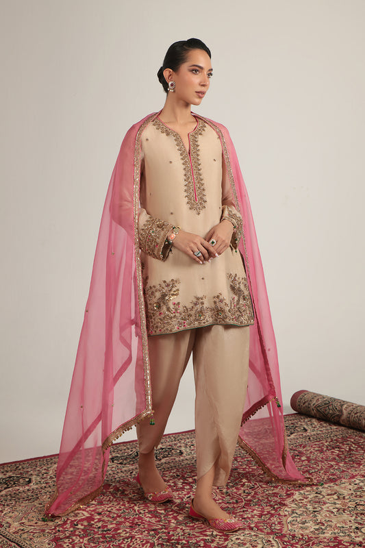 Zar:Rang Ivory Heavy Short Kurta Set
