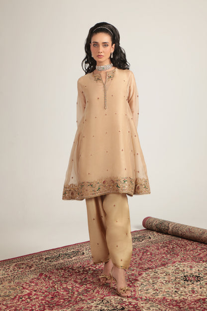 Zar:Rang Ivory Short Pheran Kurta Set
