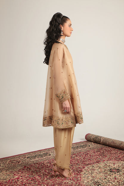 Zar:Rang Ivory Short Pheran Kurta Set