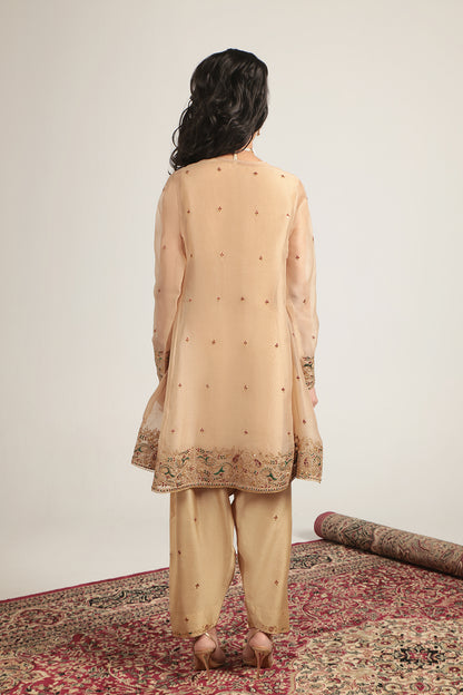 Zar:Rang Ivory Short Pheran Kurta Set