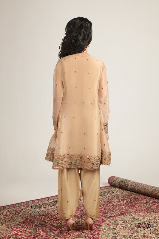 Zar:Rang Ivory Short Pheran Kurta Set