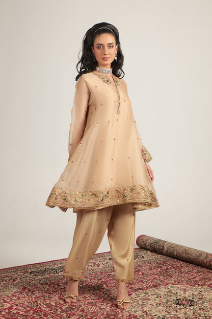 Zar:Rang Ivory Short Pheran Kurta Set