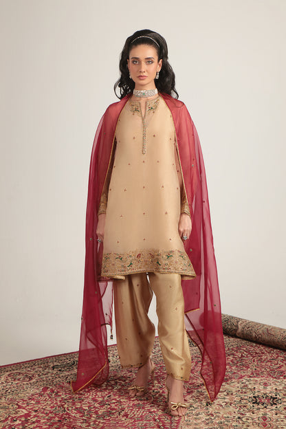 Zar:Rang Ivory Short Pheran Kurta Set