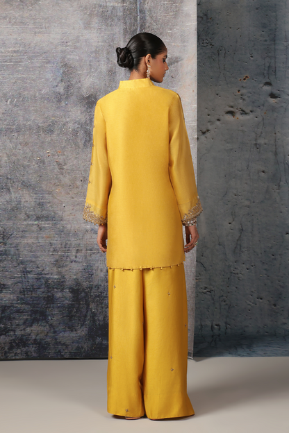 Mehrang Yellow Short Buti Kurta Set