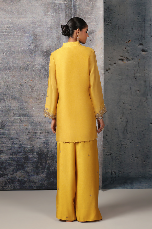 Mehrang Yellow Short Buti Kurta Set