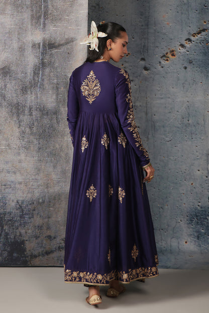 Zar:Rang Purple Kalidaar Set