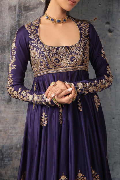 Zar:Rang Purple Kalidaar Set