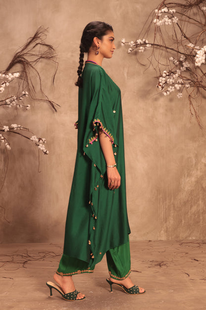 Nazakat Green Kaftan Set