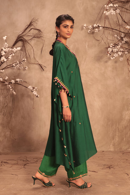 Nazakat Green Kaftan Set