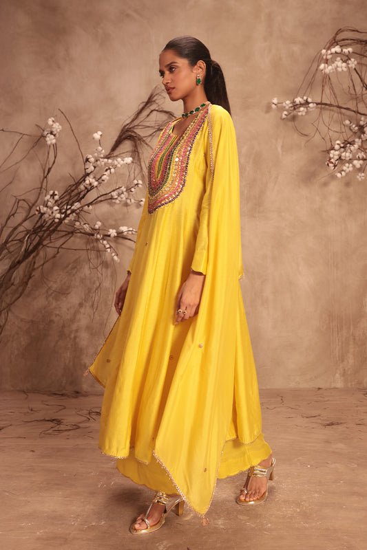 Nazakat Yellow Kalidaar Set