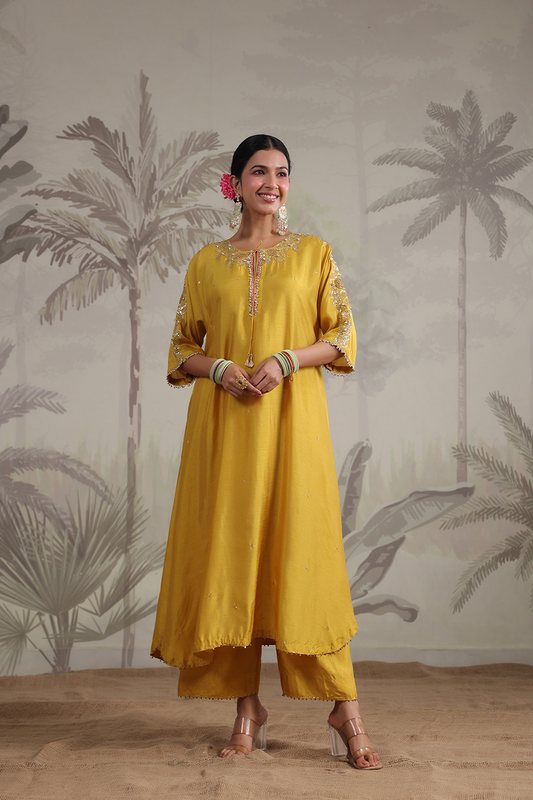 Roselyn Shoulder Embroidered Kurta Set