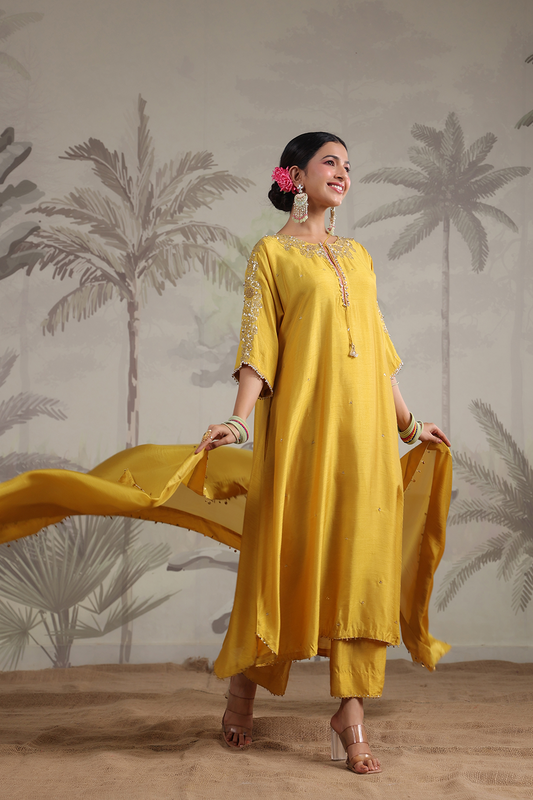 Roselyn Shoulder Embroidered Kurta Set