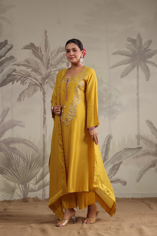 Roselyn Neck Embroidered Kurta Set