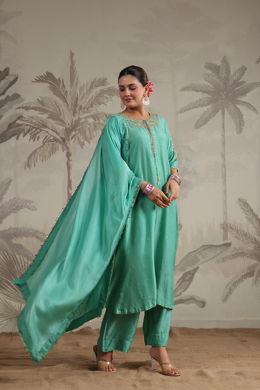 Roselyn Shoulder Embroidered Kurta Set