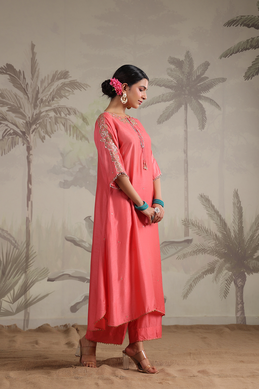 Roselyn Shoulder Embroidered Kurta Set
