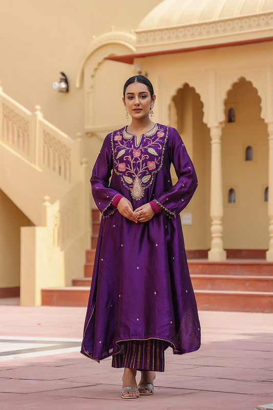 Cheent Embroidered Long Yoke Style Kurta Set