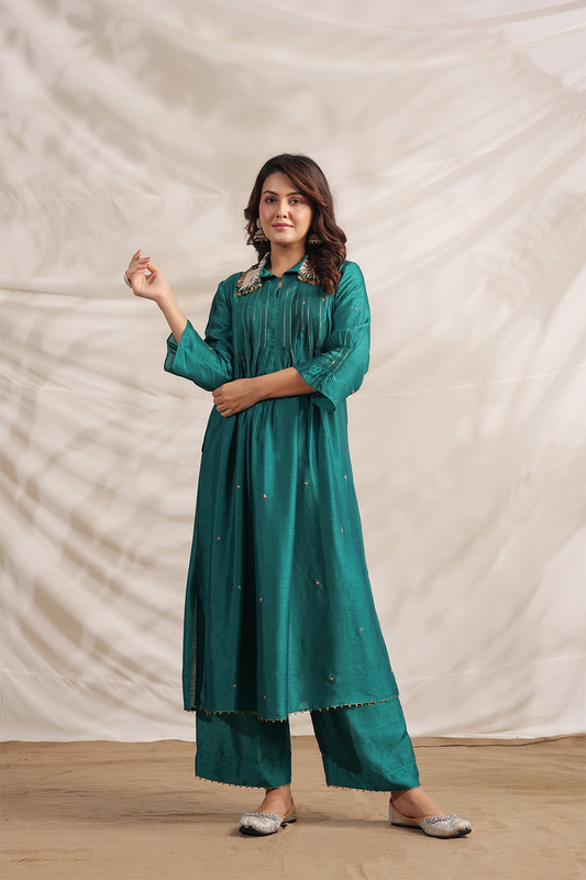 Pankh Pintuck Embroidered Kurta Set