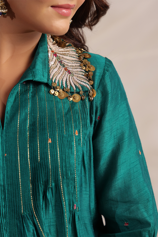 Pankh Pintuck Embroidered Kurta Set