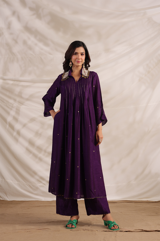 Pankh Pintuck Embroidered Kurta Set