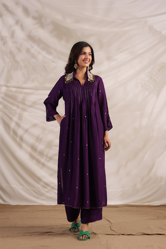Pankh Pintuck Embroidered Kurta Set