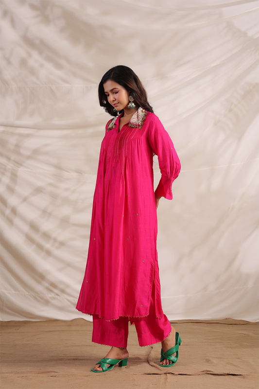 Pankh Pintuck Embroidered Kurta Set