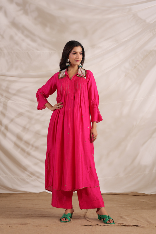 Pankh Pintuck Embroidered Kurta Set